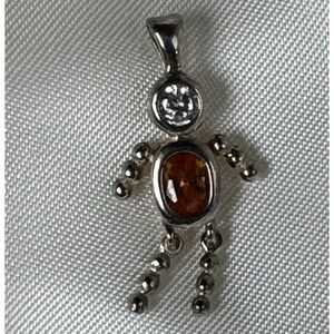 Baby Boy Birthstone Charm Sterling Silver 925 Citrine November Birth Baby Shower